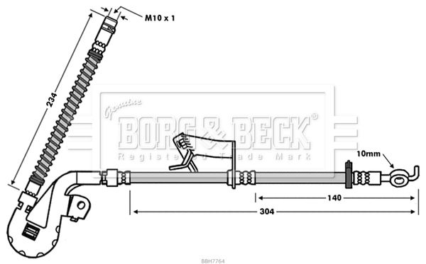 BORG & BECK Тормозной шланг BBH7764